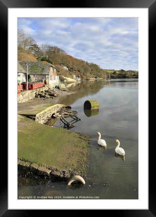 Porth Navas Creek Framed Mounted Print by Andrew Ray