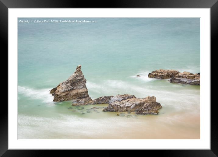 Queen Bess Rock - Bedruthan Steps Framed Mounted Print by Kate Fish