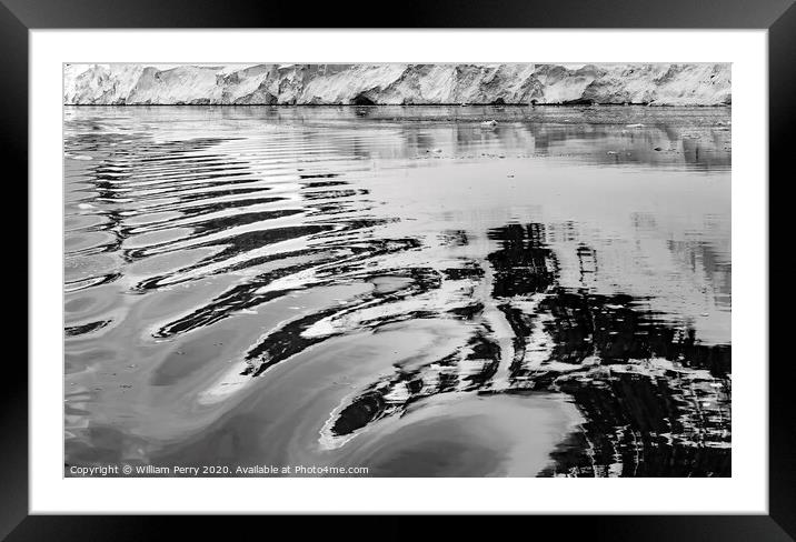 Black White Snow Mountains Glaciers Refection Abstract Dorian Ba Framed Mounted Print by William Perry