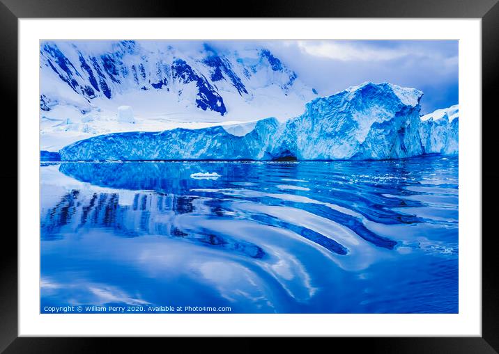 Blue Glaciers Dorian Bay Antarctica Framed Mounted Print by William Perry