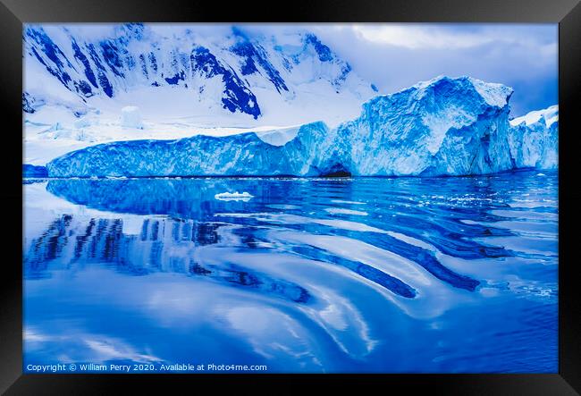 Blue Glaciers Dorian Bay Antarctica Framed Print by William Perry