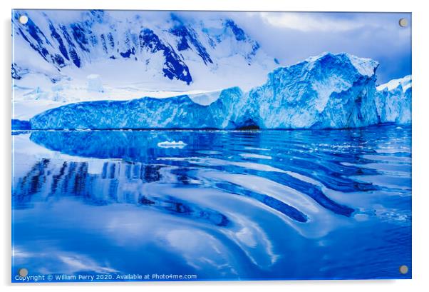 Blue Glaciers Dorian Bay Antarctica Acrylic by William Perry