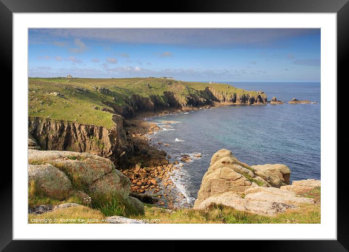Cliffs at Land's End Framed Mounted Print by Andrew Ray