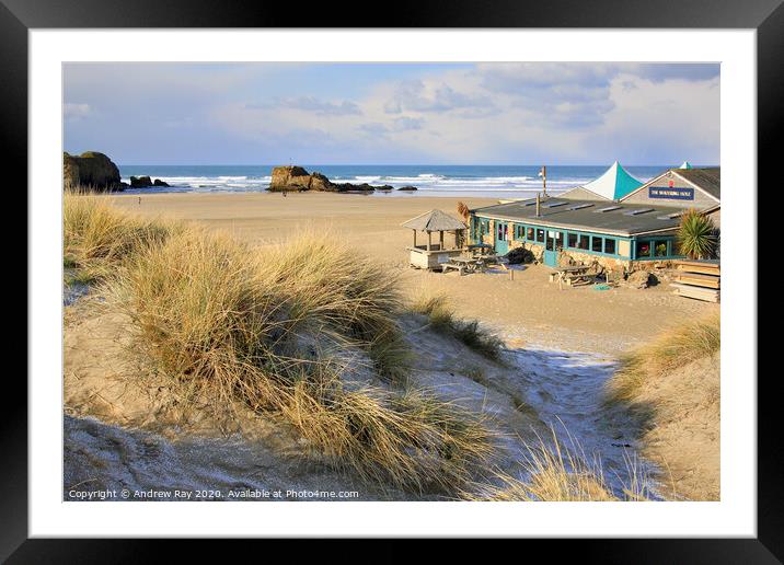 Winter at Perranporth Framed Mounted Print by Andrew Ray