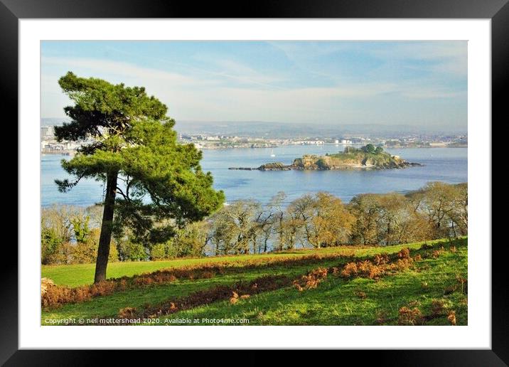 Drake's Island, Plymouth Sound. Framed Mounted Print by Neil Mottershead