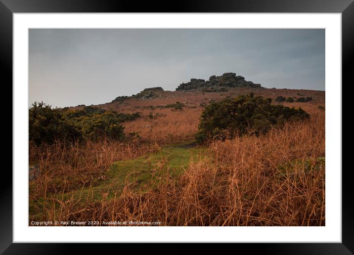 Pew Tor Dartmoor Framed Mounted Print by Paul Brewer