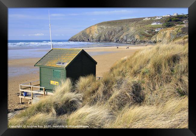 Mawgan Porth Framed Print by Andrew Ray