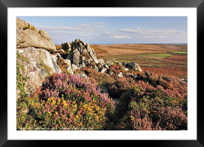 Carn Galver Summit Framed Mounted Print by Andrew Ray
