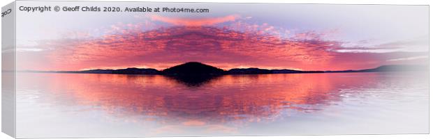 Pink Tropical Island Sunrise Seascape Canvas Print by Geoff Childs