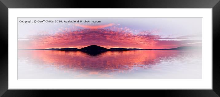Pink Tropical Island Sunrise Seascape Framed Mounted Print by Geoff Childs