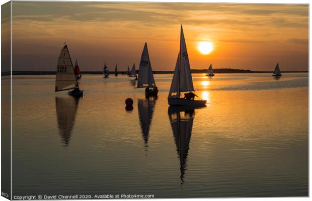 Sunset Sailing  Canvas Print by David Chennell