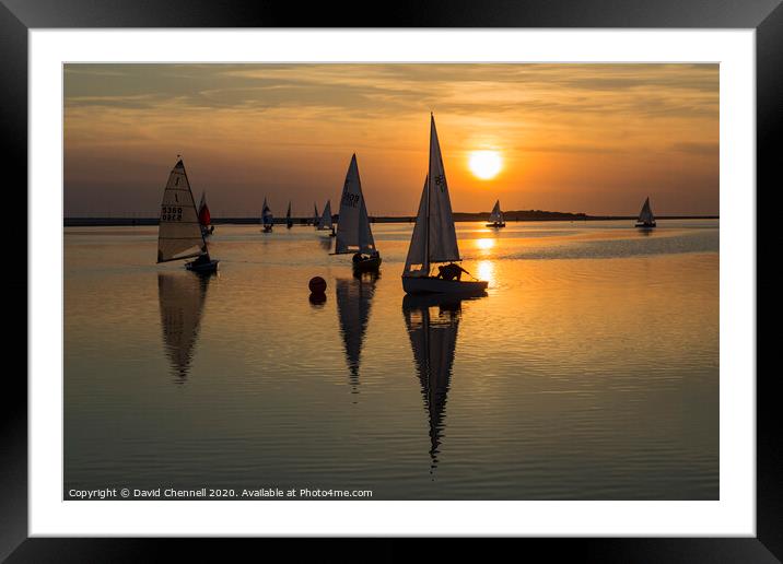 Sunset Sailing  Framed Mounted Print by David Chennell