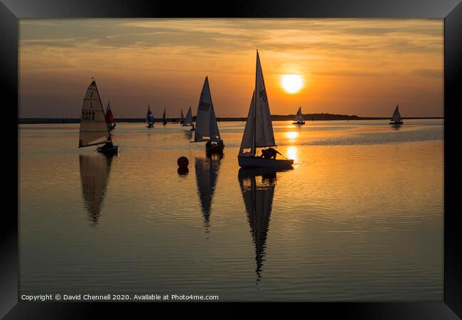 Sunset Sailing  Framed Print by David Chennell
