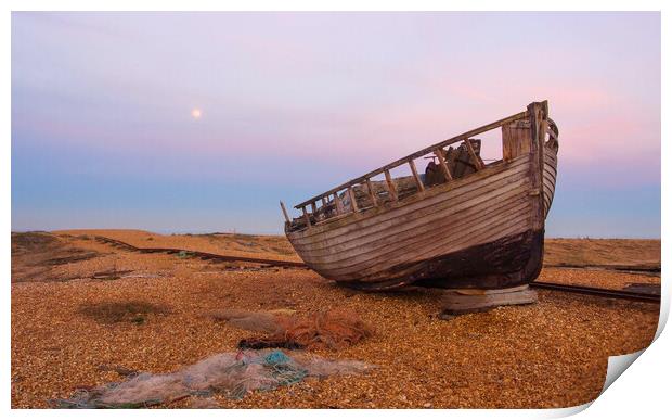 Old Fishing Boat Dungeness Print by Clive Eariss