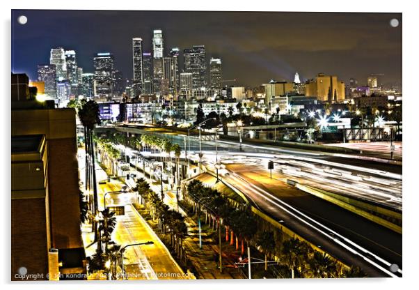 Downtown Los Angeles in Motion Acrylic by Jon Kondrath