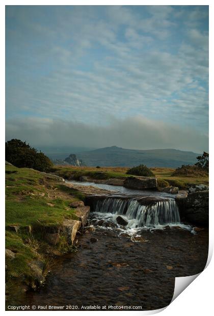 Looking towards Vixen Tor and Kings Tor Print by Paul Brewer