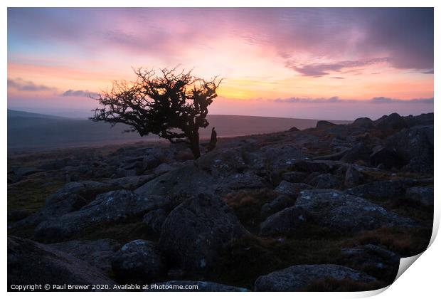 Dartmoor Sunset Print by Paul Brewer