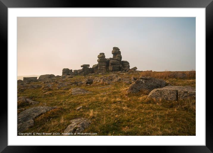 Great Staple Tor Framed Mounted Print by Paul Brewer