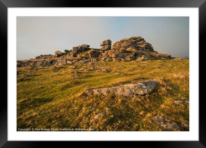 Middle Staple Tor Dartmoor Framed Mounted Print by Paul Brewer