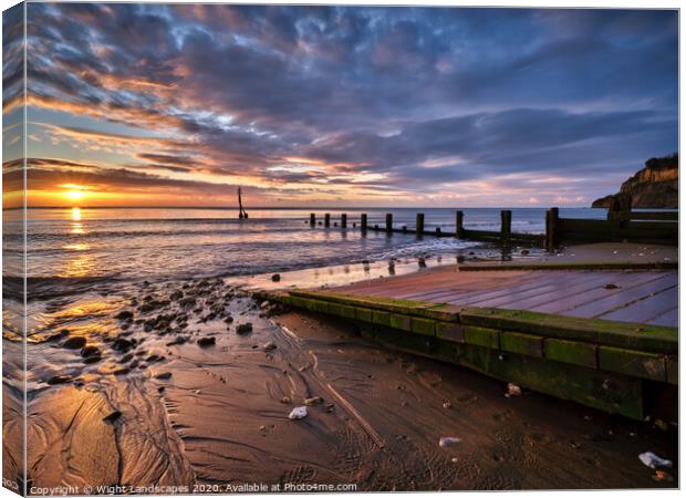 Shanklin Slipway Sunrise Canvas Print by Wight Landscapes