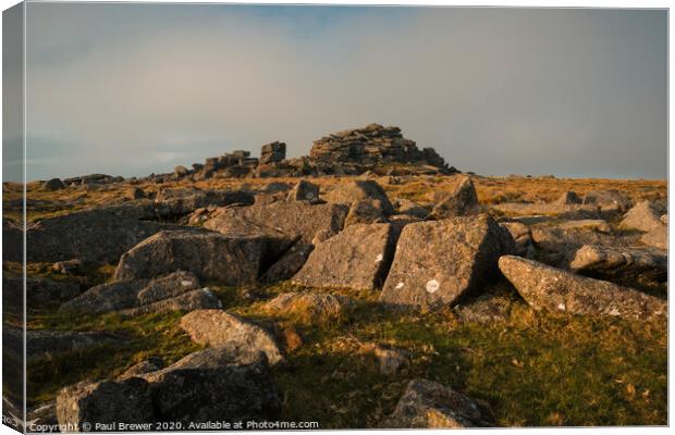 Middle Staple Tor Dartmoor Canvas Print by Paul Brewer
