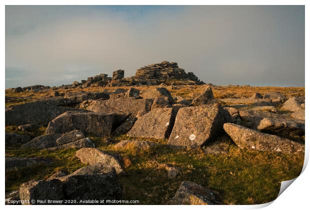 Middle Staple Tor Dartmoor Print by Paul Brewer