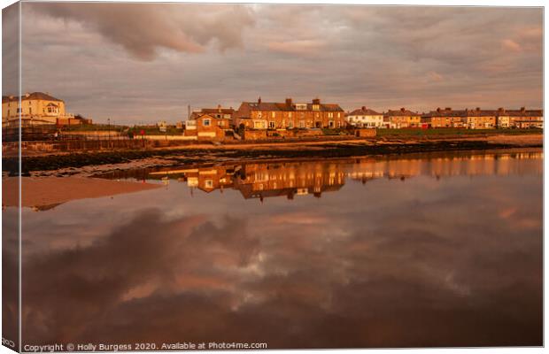 Amble by the Sea at sunset  Canvas Print by Holly Burgess