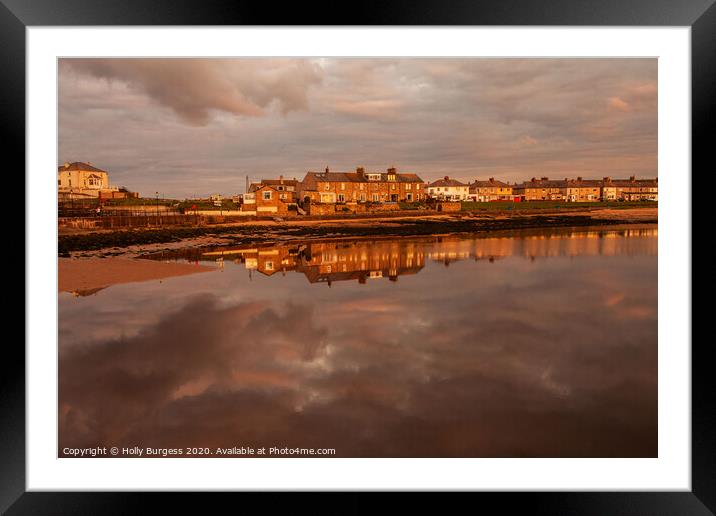 Amble by the Sea at sunset  Framed Mounted Print by Holly Burgess