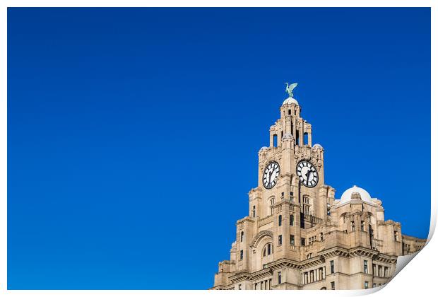 Royal Liver Building against a clear blue sky Print by Jason Wells