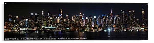 Poster perfect New York city panoramic skyline  Acrylic by PhotOvation-Akshay Thaker