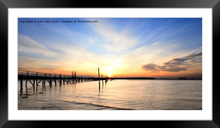 Sunset across the bay.  Framed Mounted Print by paul cobb