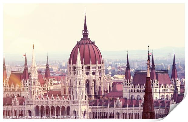 Budapest Parliament Building Print by Simon Marlow