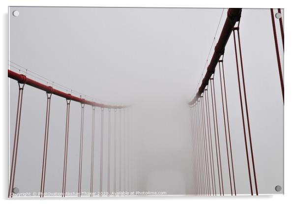 An abstract of Golden Gate Bridge covered in fog Acrylic by PhotOvation-Akshay Thaker