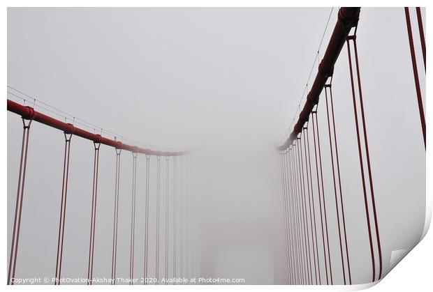An abstract of Golden Gate Bridge covered in fog Print by PhotOvation-Akshay Thaker