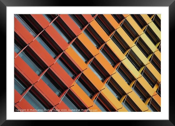 An artistic abstract of the colorful building Framed Mounted Print by PhotOvation-Akshay Thaker