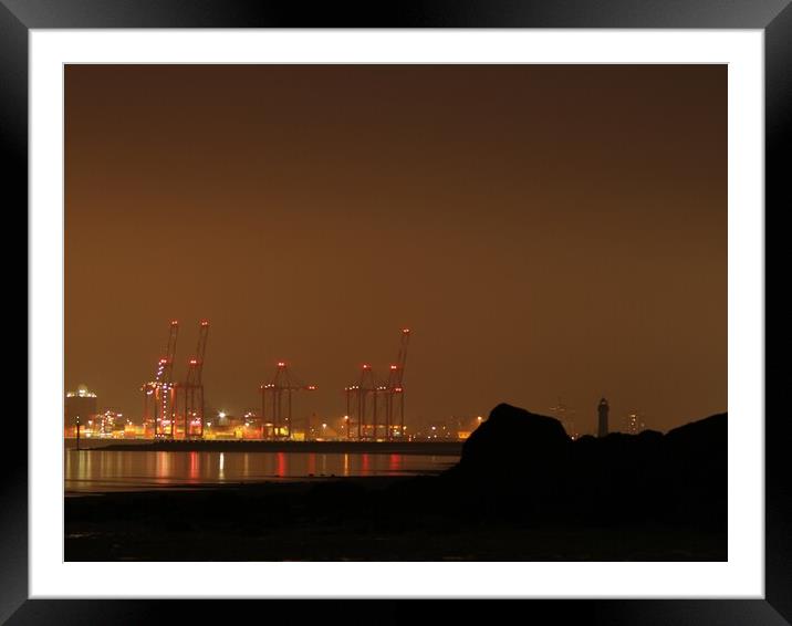 Evening  Mist over New Brighton  Seaside Lighthous Framed Mounted Print by Alexander Pemberton