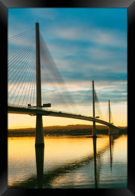 Golden Sunrise over Queensferry Bridge Framed Print by Stuart Jack