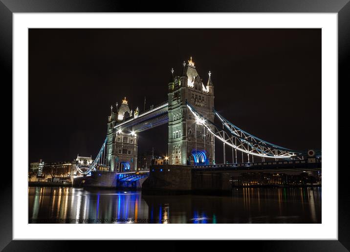 Tower Bridge Covid style Framed Mounted Print by Benjamin Waller