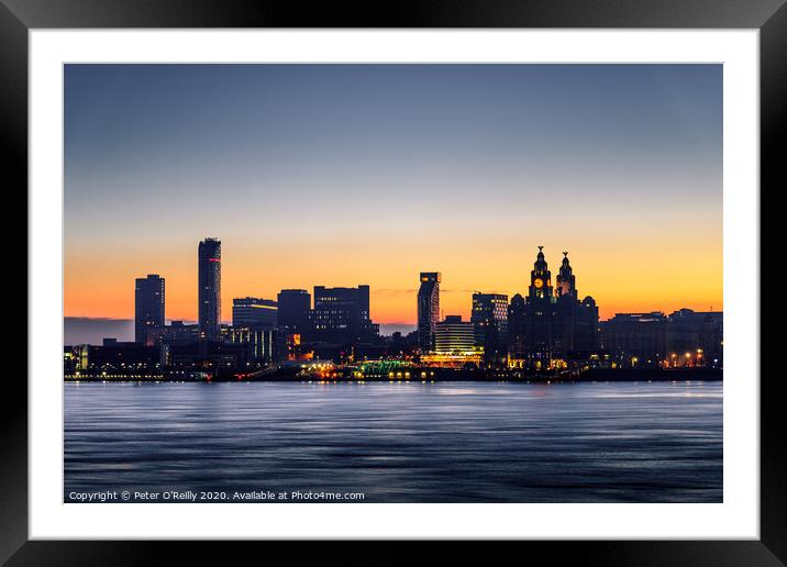 Liverpool Waterfront at Dawn Framed Mounted Print by Peter O'Reilly