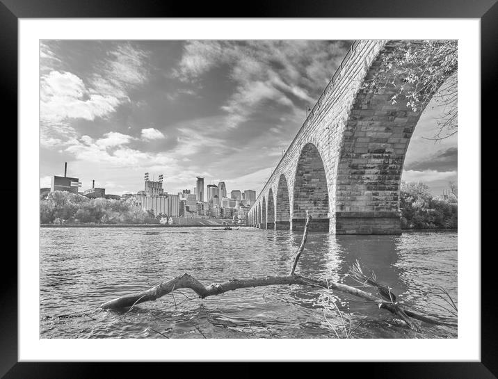 Stone Arch Bridge over the Mississippi Framed Mounted Print by Jim Hughes