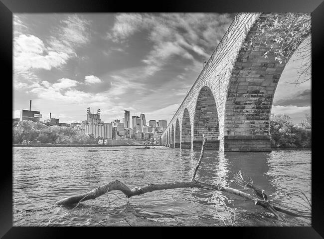 Stone Arch Bridge over the Mississippi Framed Print by Jim Hughes