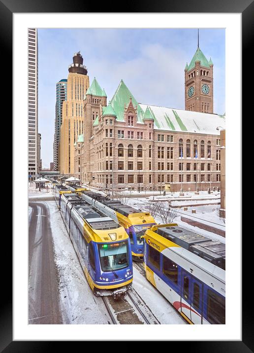 Minneapolis City Hall in winter Framed Mounted Print by Jim Hughes