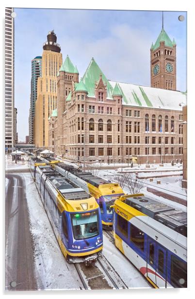 Minneapolis City Hall in winter Acrylic by Jim Hughes