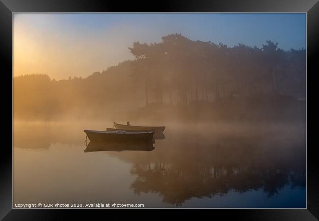 Boats in the Mist  Framed Print by GBR Photos