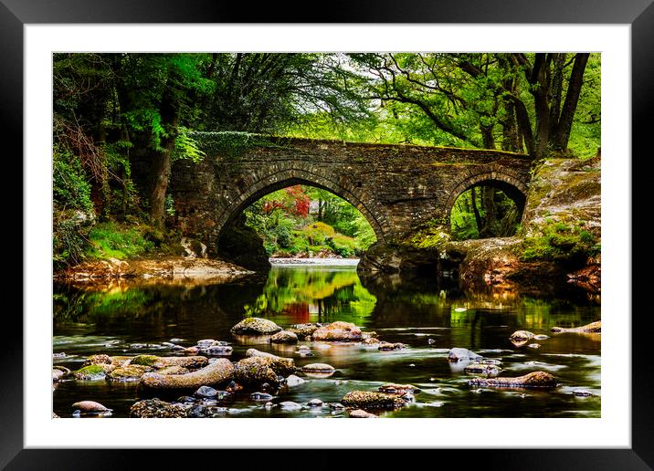 Denham Bridge, Dartmoor, Devon Framed Mounted Print by Maggie McCall