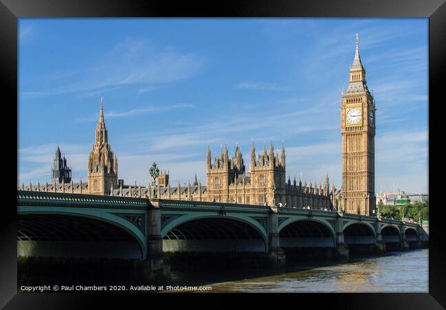 Westminster bridge & Big Ben Framed Print by Paul Chambers