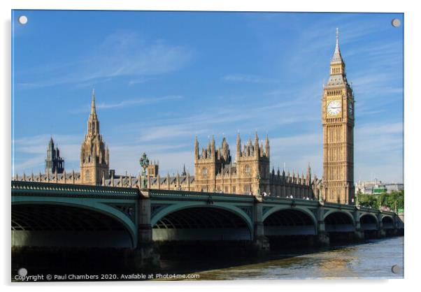 Westminster bridge & Big Ben Acrylic by Paul Chambers