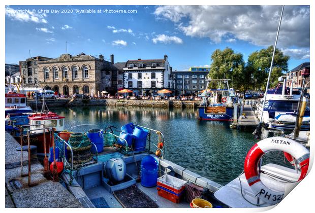 Sutton Harbour West Print by Chris Day