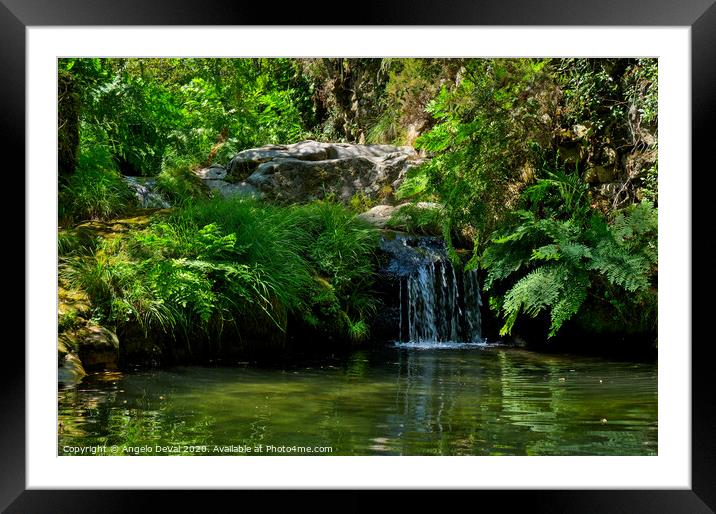 Waterfall in Pego Escondido Framed Mounted Print by Angelo DeVal