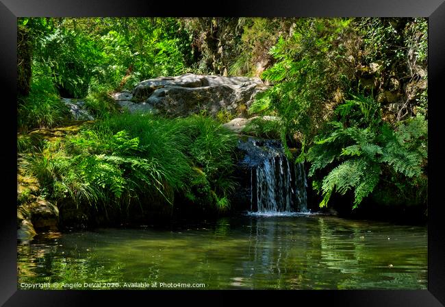 Waterfall in Pego Escondido Framed Print by Angelo DeVal